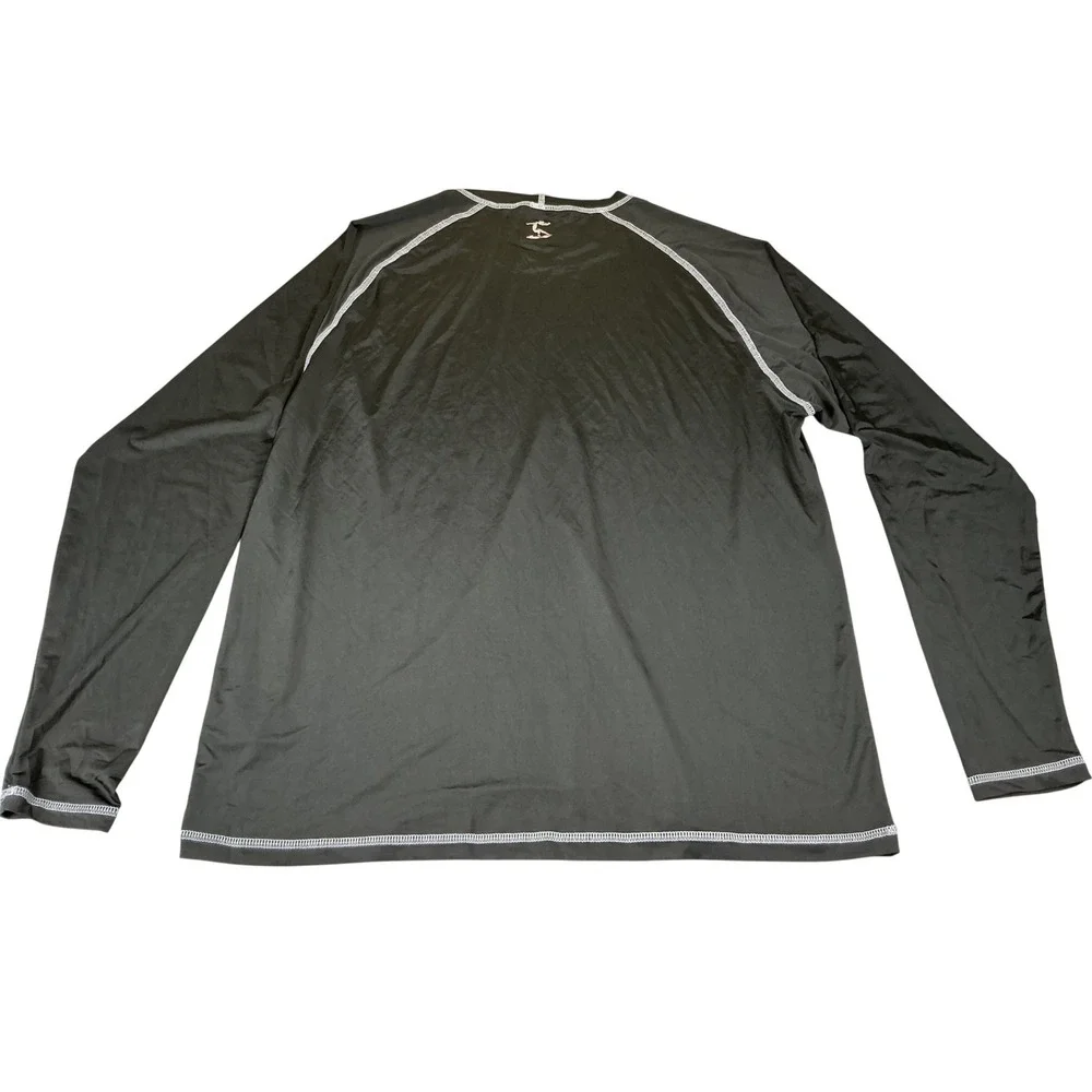 Uzzi Active Wear Mens XL Black Rash Guard UPF 50+ Swim‎ Surf Fishing Shirt NWT